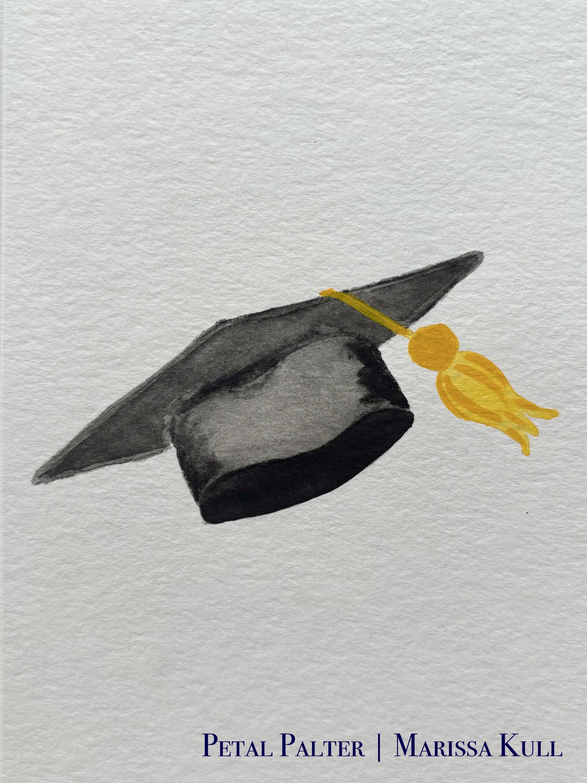 Black Graduation Cap with a gold tassel.